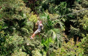 Zip lining in Samui