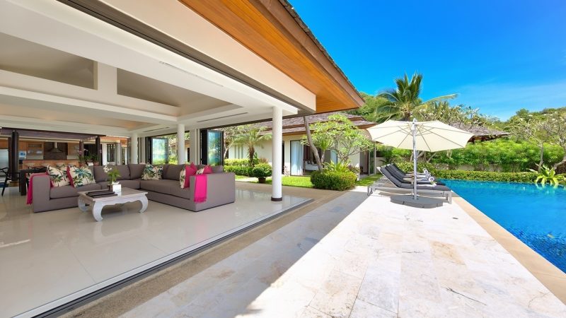 gorgeous, well-appointed, comfortable living area of baan feung fah