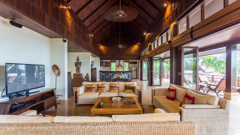 lavish living room of Ban Kinaree, one of best villas in Bophut