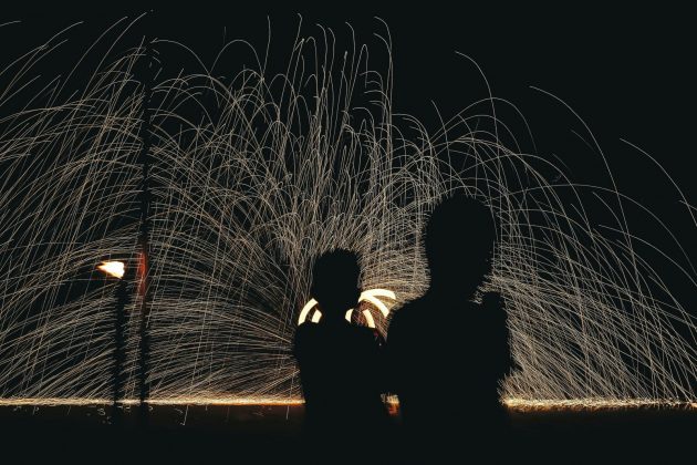 fire show by the beach